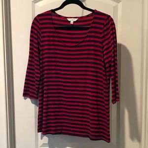 Navy and Red Striped Shirt